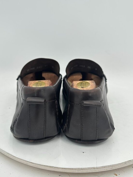 Salvatore Ferragamo Men Size 8.5 D Dark Brown Leather Buckle Loafer Dress Shoes